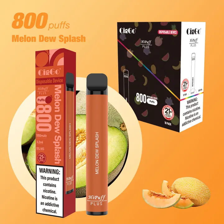 CigGo Hipuff Plus 800-puff disposable vape, 3.2 ml, HIPUFF house brand — view 4