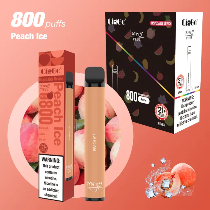 CigGo Hipuff Plus 800-puff disposable vape, 3.2 ml, HIPUFF house brand — view 5
