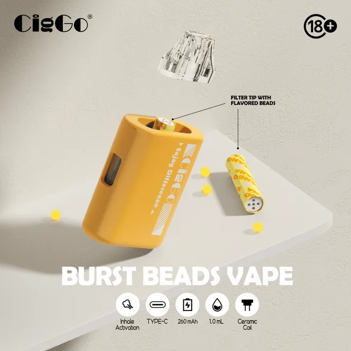 J71 vape device with changeable flavor beads tube accessory