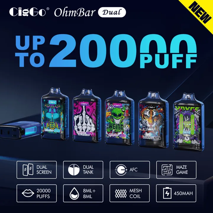 J76 CigGo OhmBar Dual 20000-puff disposable vape — view 4