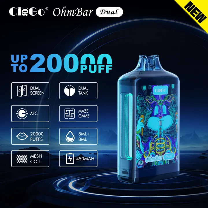 J76 CigGo OhmBar Dual 20000-puff disposable vape — view 6