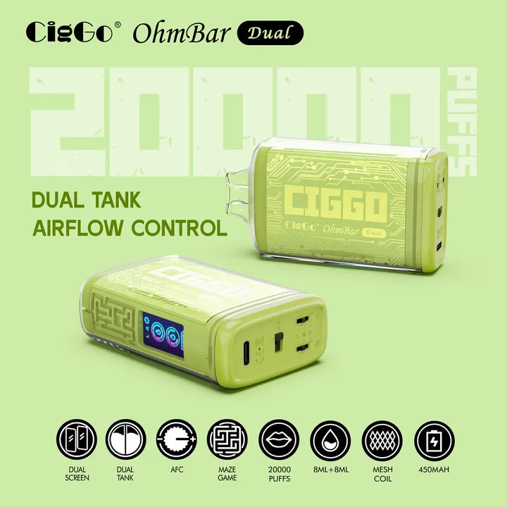 J76 CigGo OhmBar Dual 20000-puff disposable vape — view 7