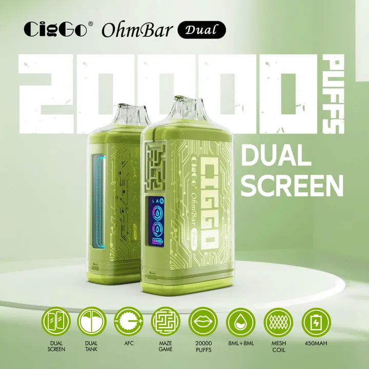 J76 CigGo OhmBar Dual 20000-puff disposable vape — view 8