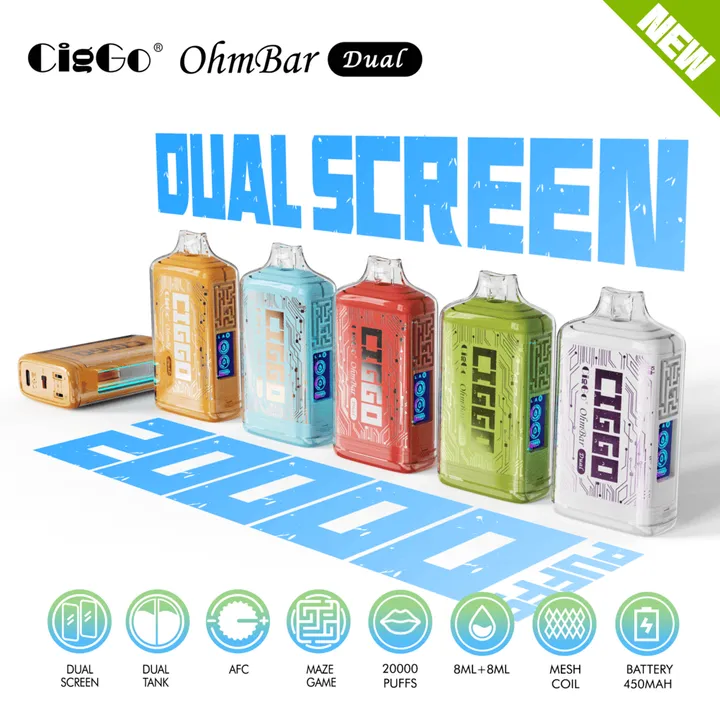 J76 CigGo OhmBar Dual 20000-puff disposable vape — view 10