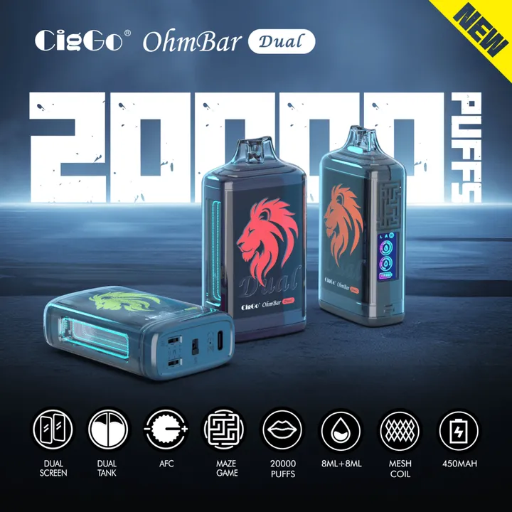 J76 CigGo OhmBar Dual 20000-puff disposable vape — view 11