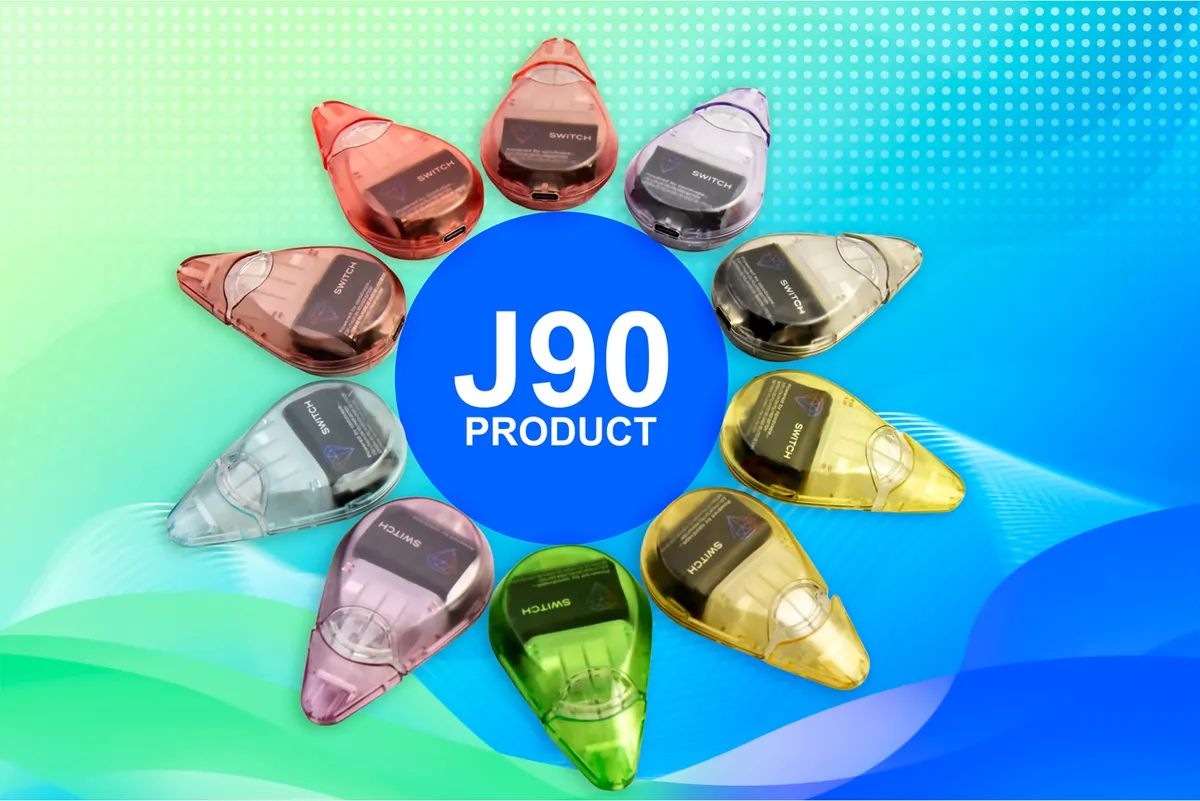 J90 dual-tank disposable vape, 1 ml + 1 ml, 1.8 inch customizable screen — view 3