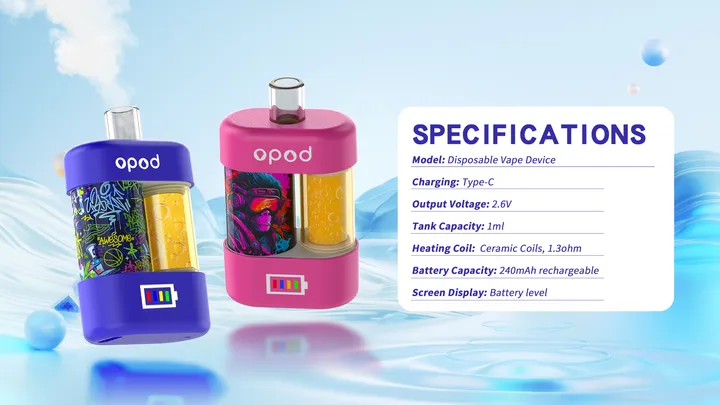 J93 disposable vape device, 1 ml tank, ceramic coil, battery-level screen — view 4