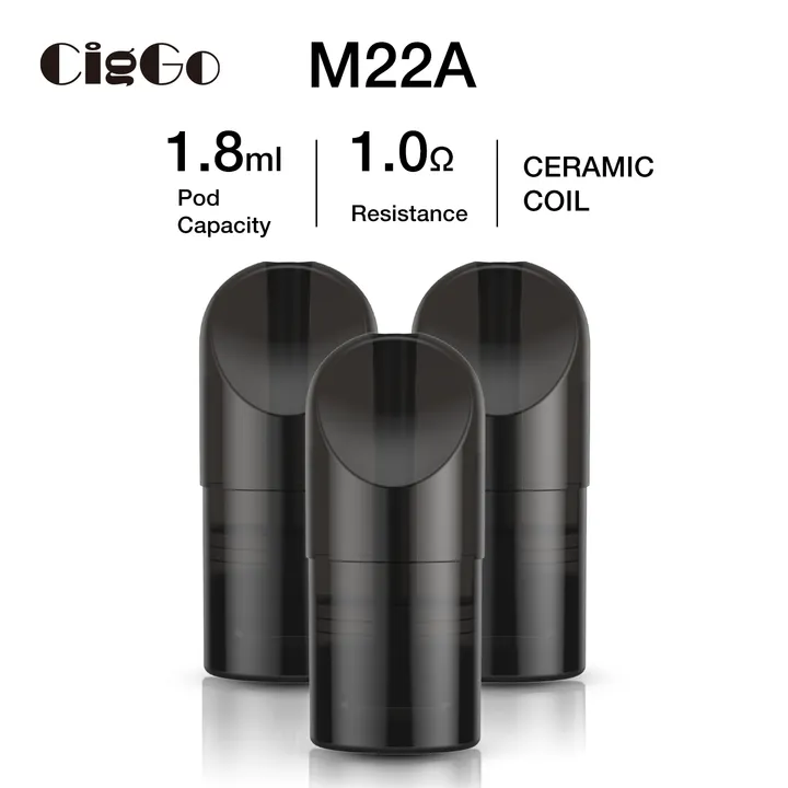 M22-R refillable pod system, 1.8 ml PCTG pod with ceramic 1.0 Ω coil — view 3