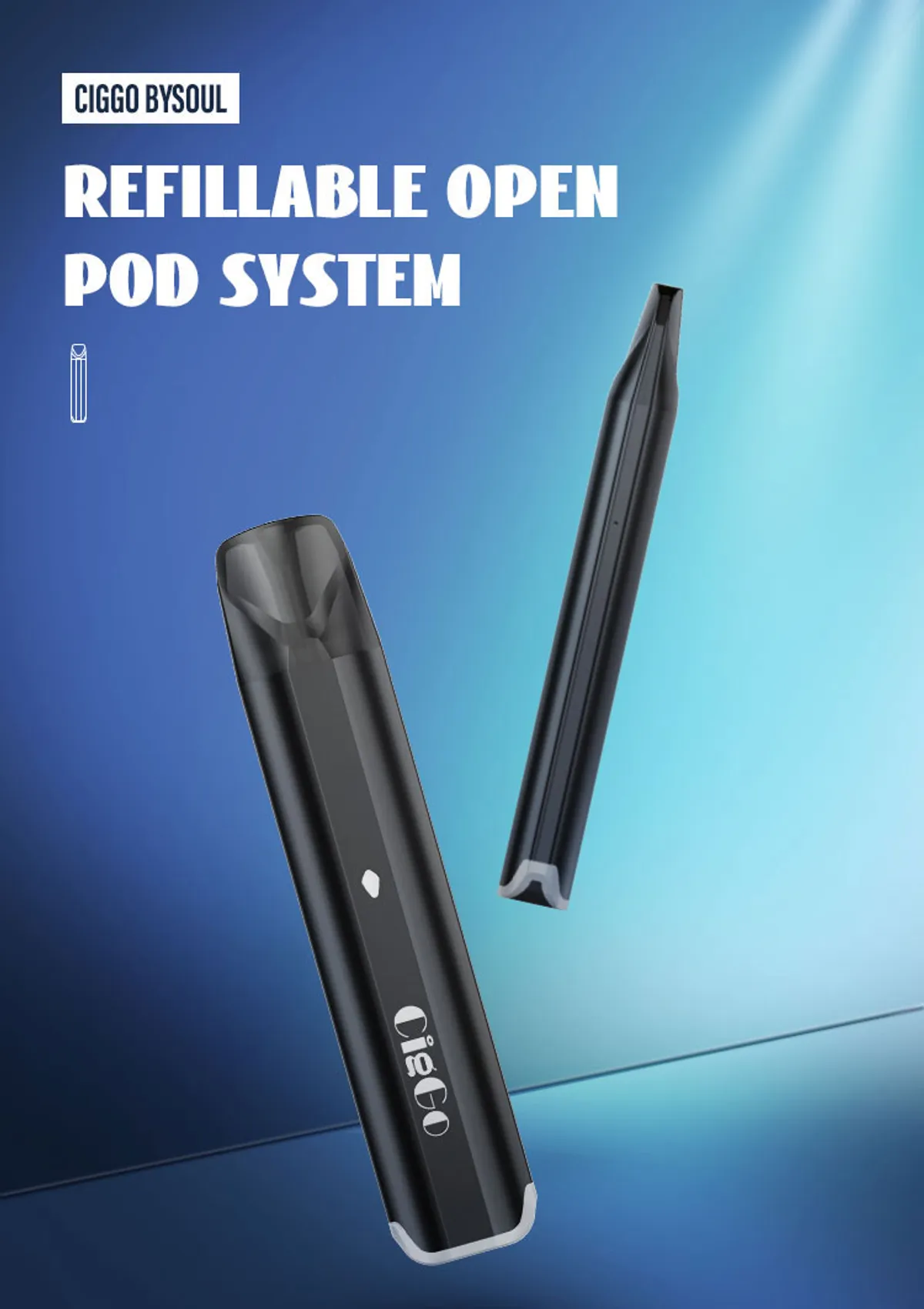 M23 Bysoul open pod vape system, 450 mAh with ceramic coil — view 3
