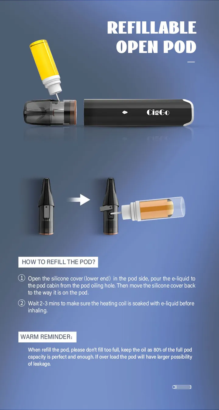 M23 Bysoul open pod vape system, 450 mAh with ceramic coil — view 9