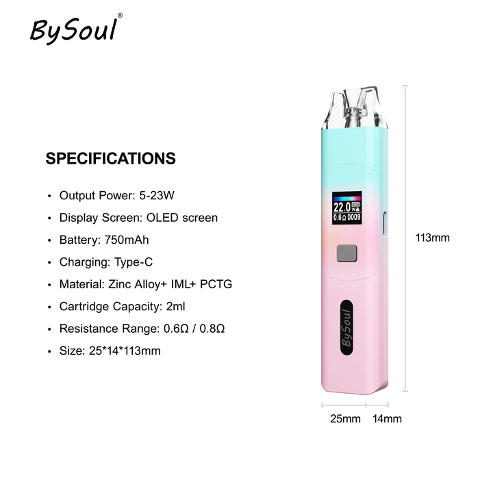 M37 Bysoul pod system, 23 W output, 750 mAh, 0.42 inch OLED screen — view 9
