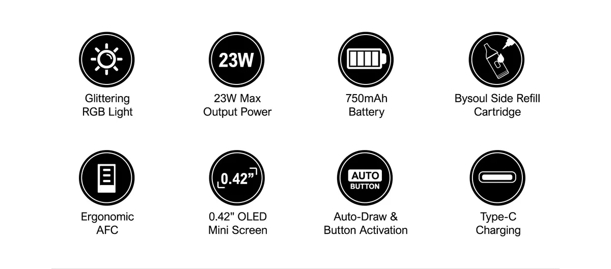 M37 Bysoul pod system, 23 W output, 750 mAh, 0.42 inch OLED screen — view 12