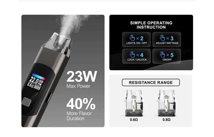 M37 Bysoul pod system, 23 W output, 750 mAh, 0.42 inch OLED screen — view 16