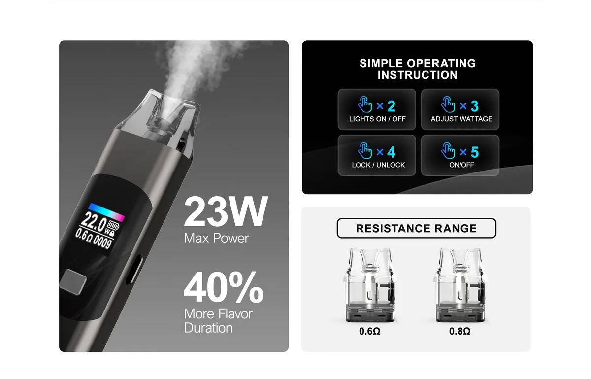 M37 Bysoul pod system, 23 W output, 750 mAh, 0.42 inch OLED screen — view 16